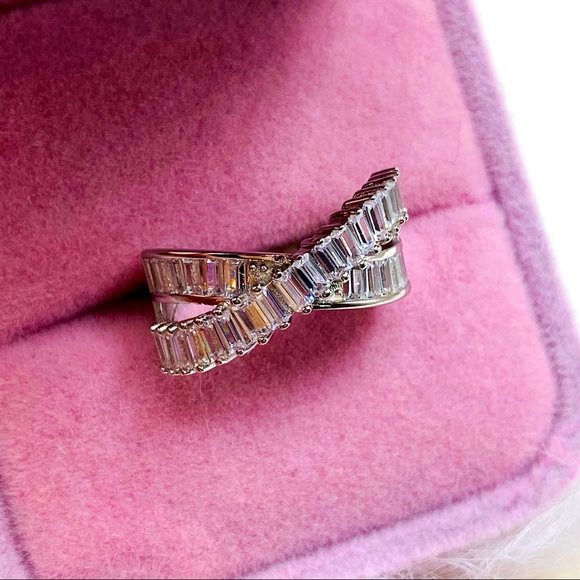 ❌ SOLD ❌  14k white gold ring 3 CT diamond band - Picture 7 of 11